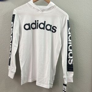 Adidas Boys' Long Sleeve Linear Camo Hooded Tee